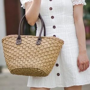 J. Crew 100% straw bag